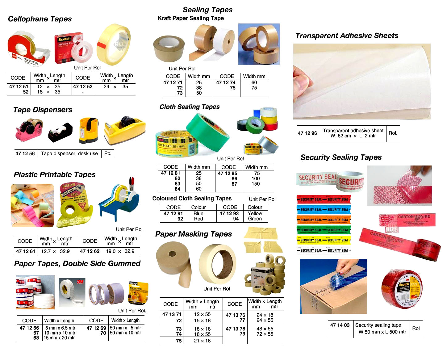 IMPA 471371 - PAPER MASKING TAPES, 12MM